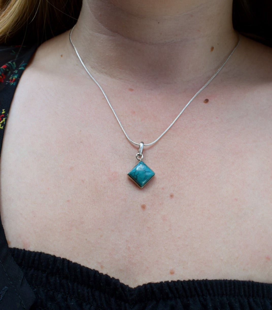 Diamond Shaped Turquoise Necklace