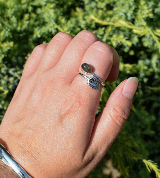 Adjustable Labradorite Ring