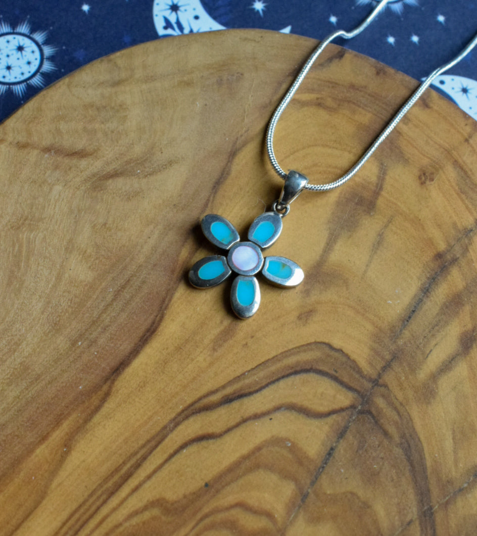 Turquoise Flower Necklace