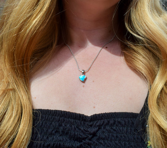 Fire Opal Heart Necklace