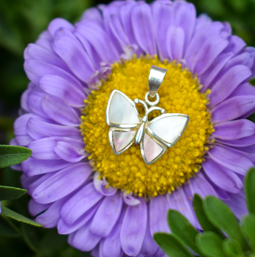Mother of Pearl Butterfly Necklace