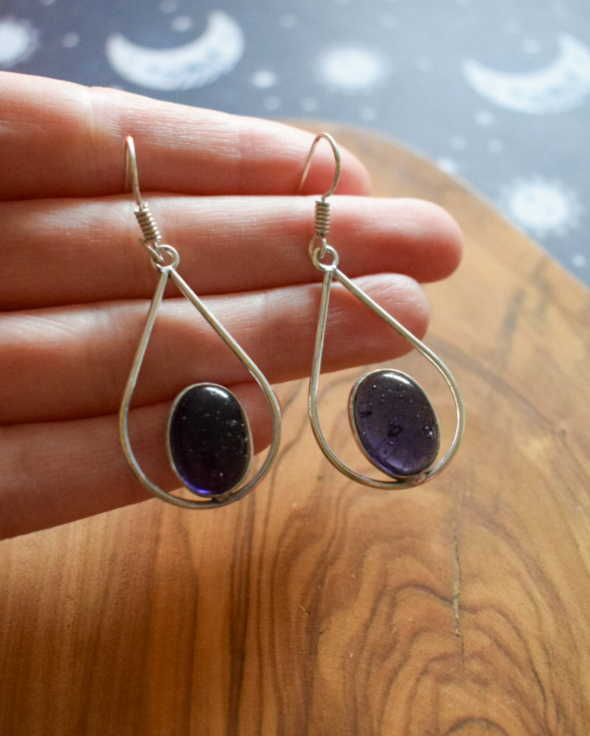 Long Amethyst Earrings