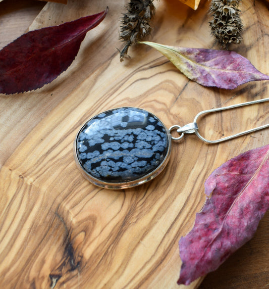 Snowflake Obsidian Necklace