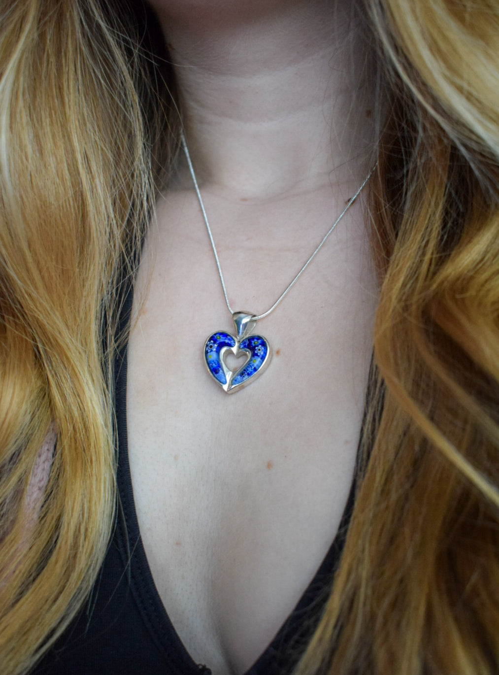 Murano Glass Heart Necklace