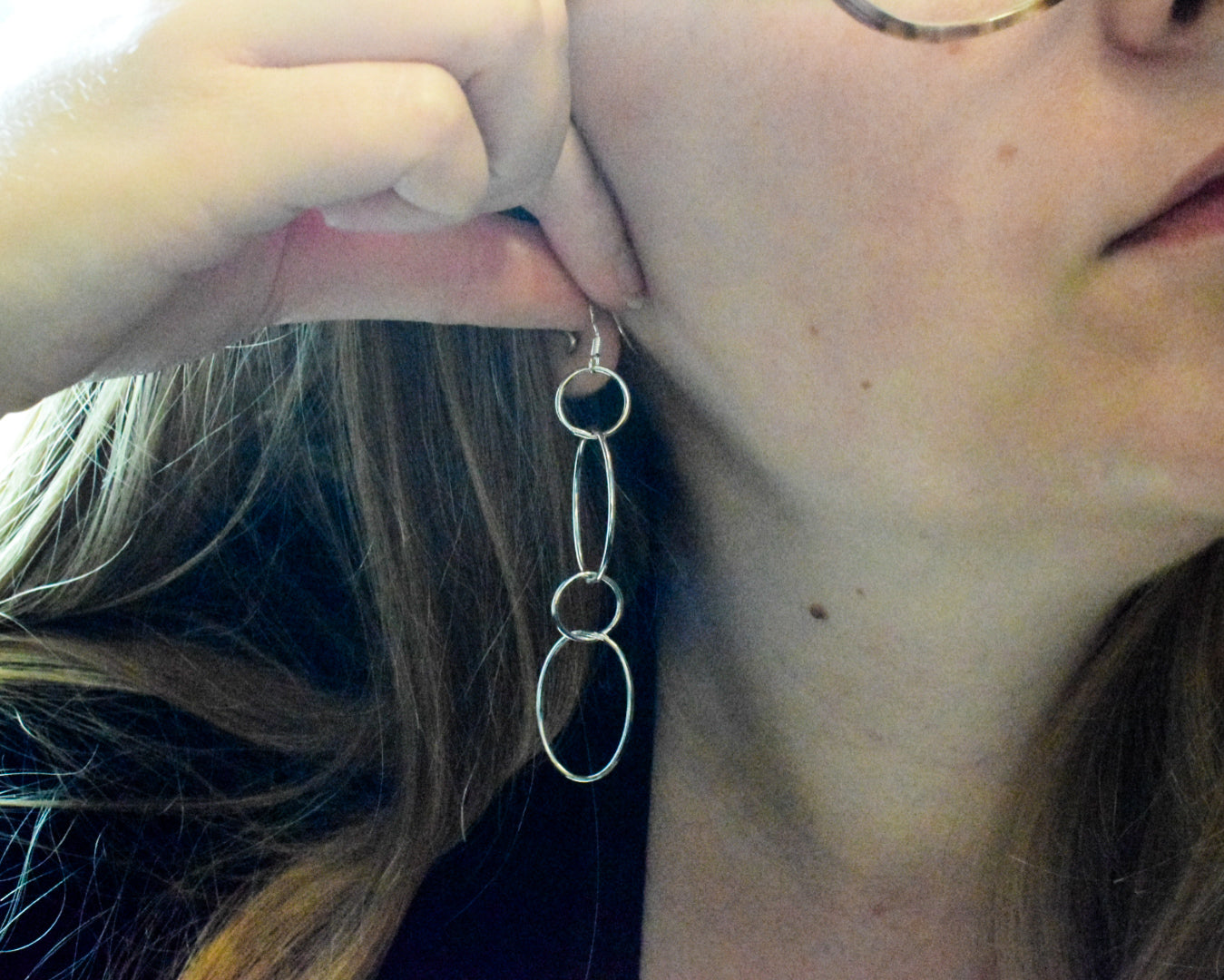 Long Upcycled Silver Earrings