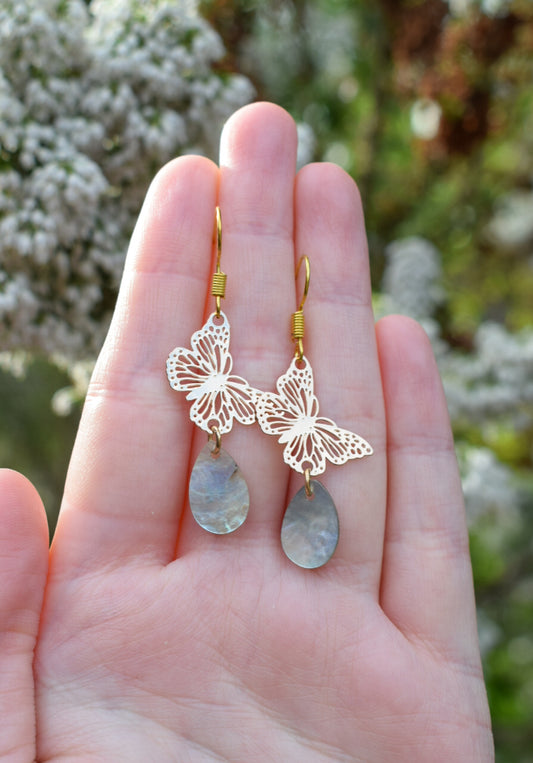 Gold Plated Butterfly Earrings