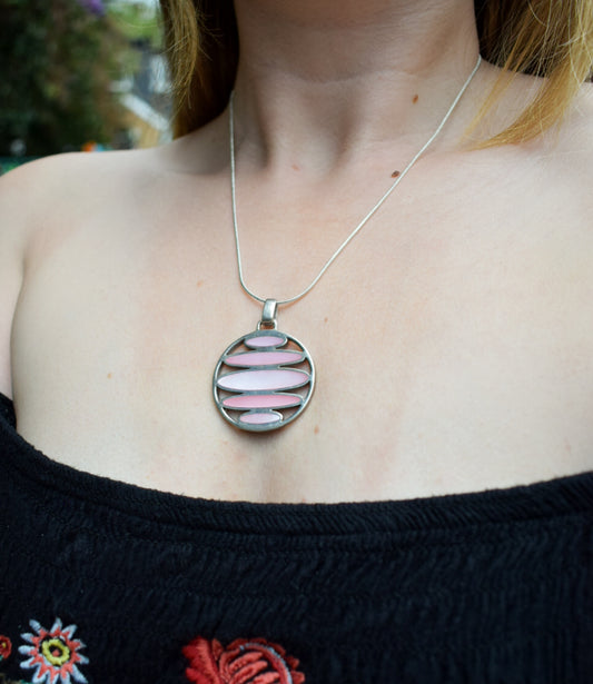 Pink ZigZag Pendant Necklace