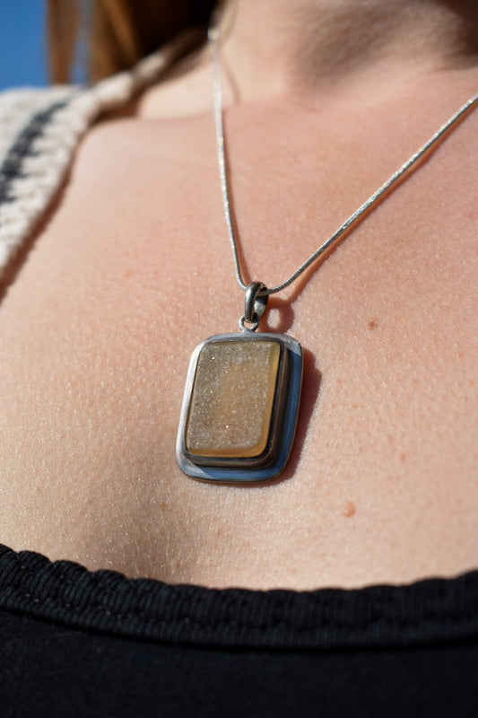 Rectangular Druzy Pendant